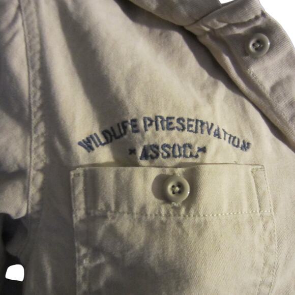 Casual Utility Khaki Button-Up Hooded Shirt Arizona Jean Co. XL 14/16 - Picture 3 of 9